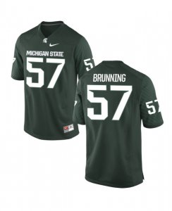 Men's Michigan State Spartans NCAA #57 Evan Brunning Green Authentic Nike Stitched College Football Jersey EC32G87AV
